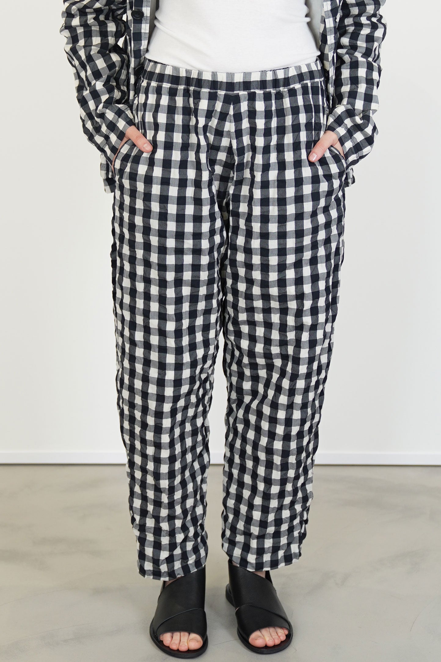 pant cozy gingham check black