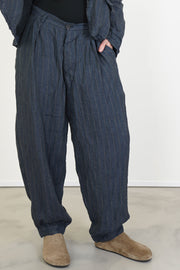 pant fay linen stripe navy
