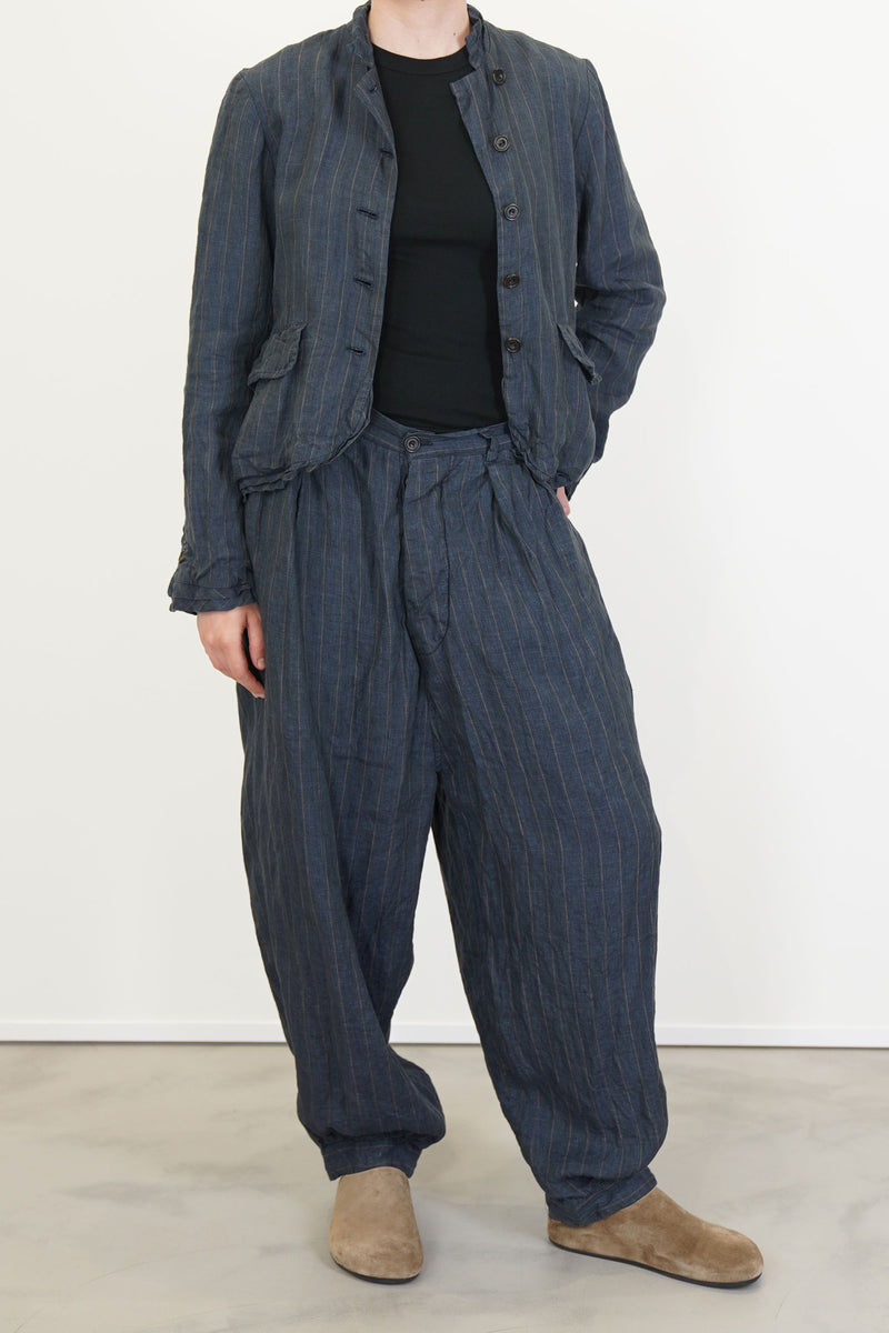 pant fay linen stripe navy