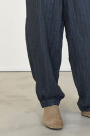 pant fay linen stripe navy