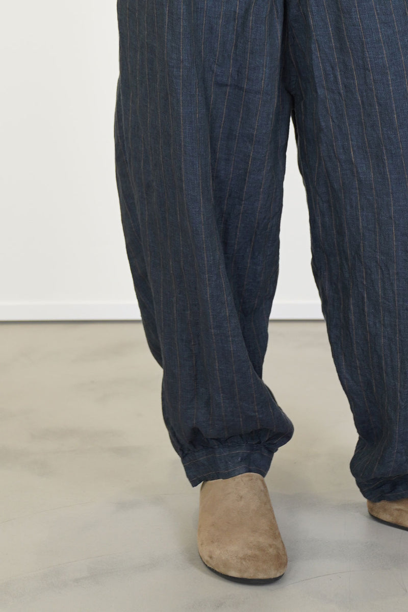 pant fay linen stripe navy