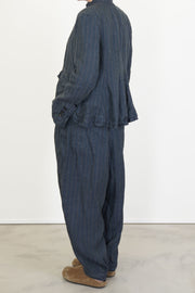 pant fay linen stripe navy