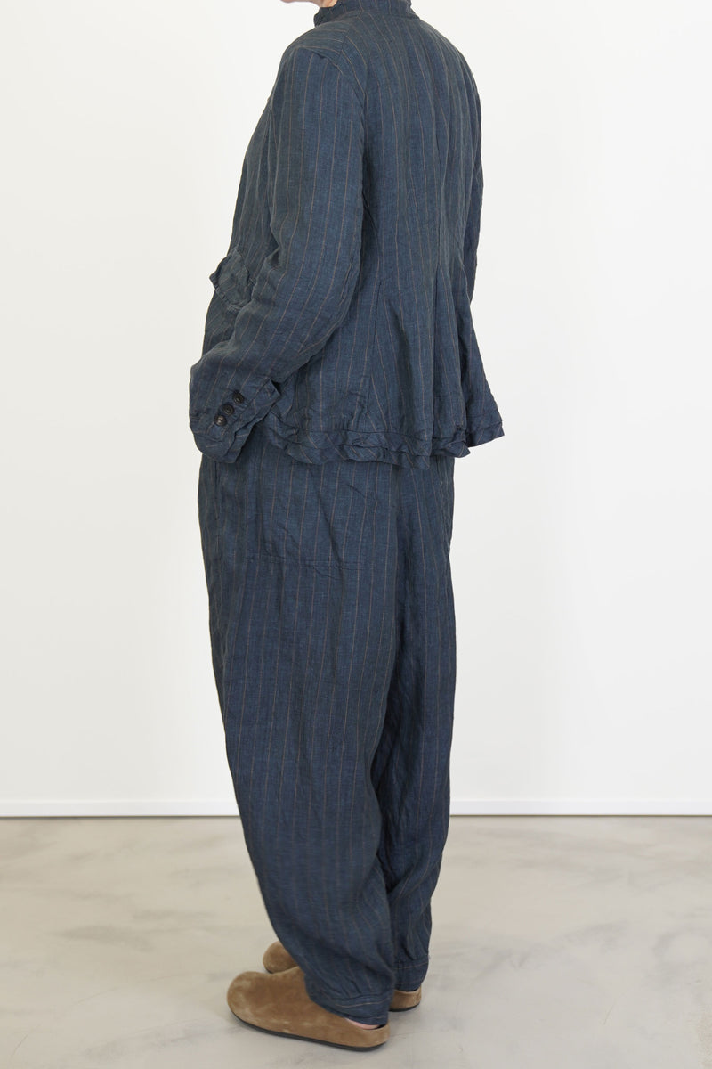pant fay linen stripe navy