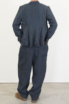 pant fay linen stripe navy