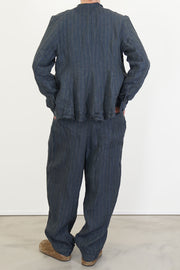 pant fay linen stripe navy
