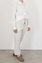 rp trousers self stripe linen natural