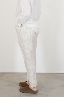 rp trousers self stripe linen natural