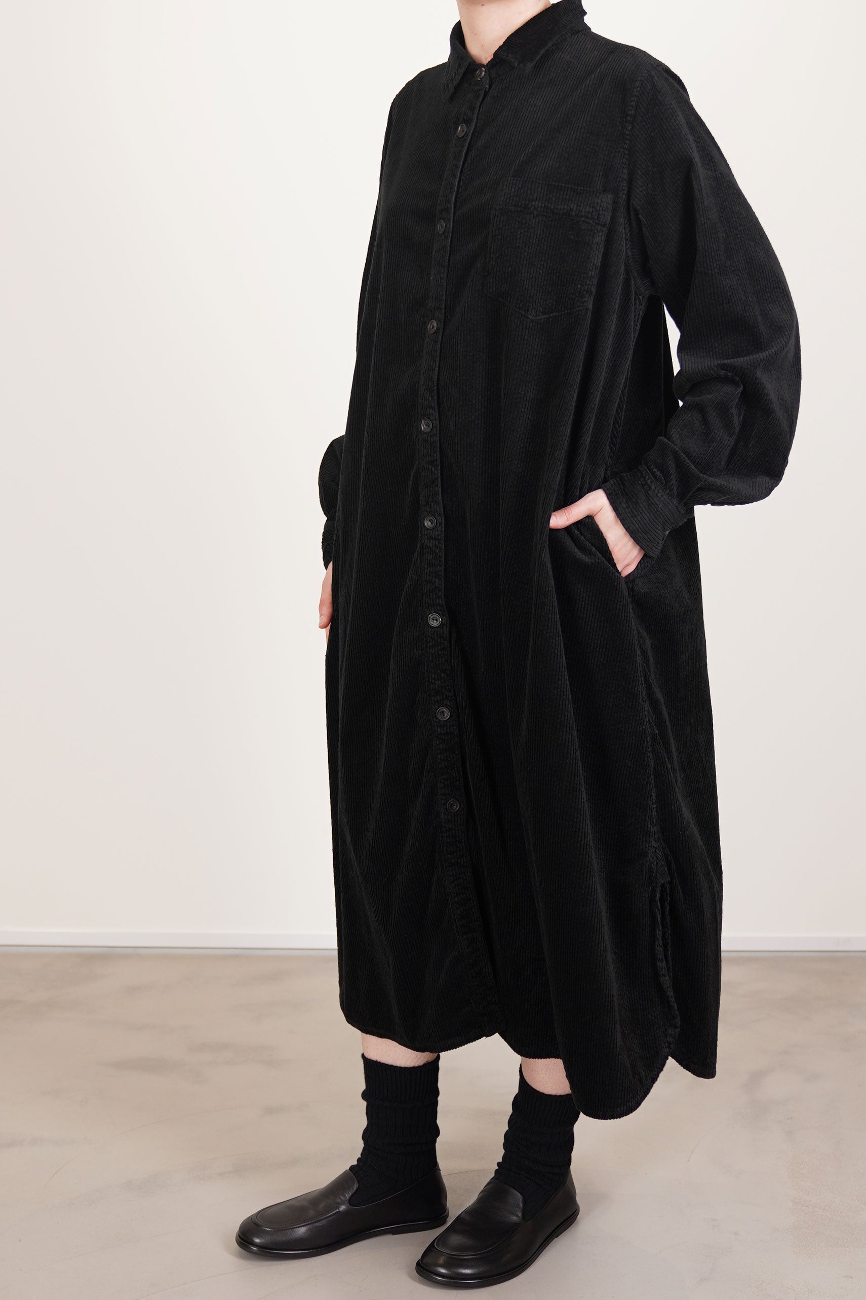 shirt dress cashmere corduroy black
