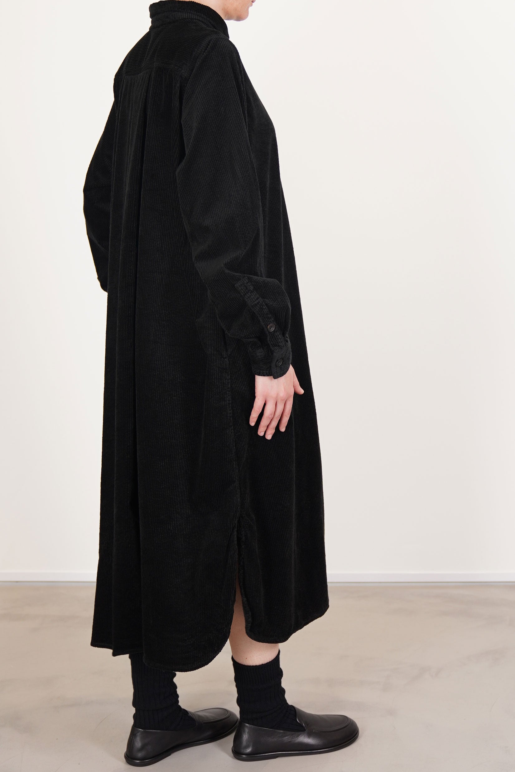 shirt dress cashmere corduroy black