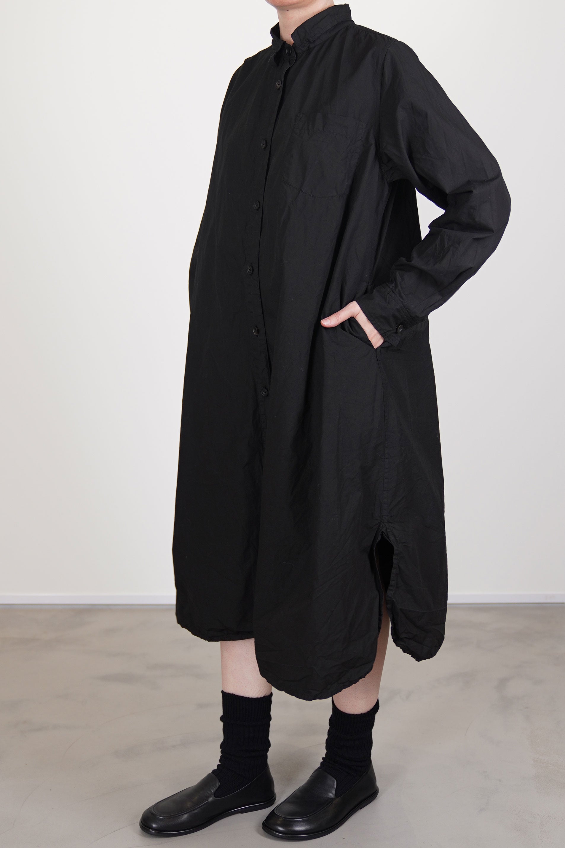 shirt dress soft cotton black