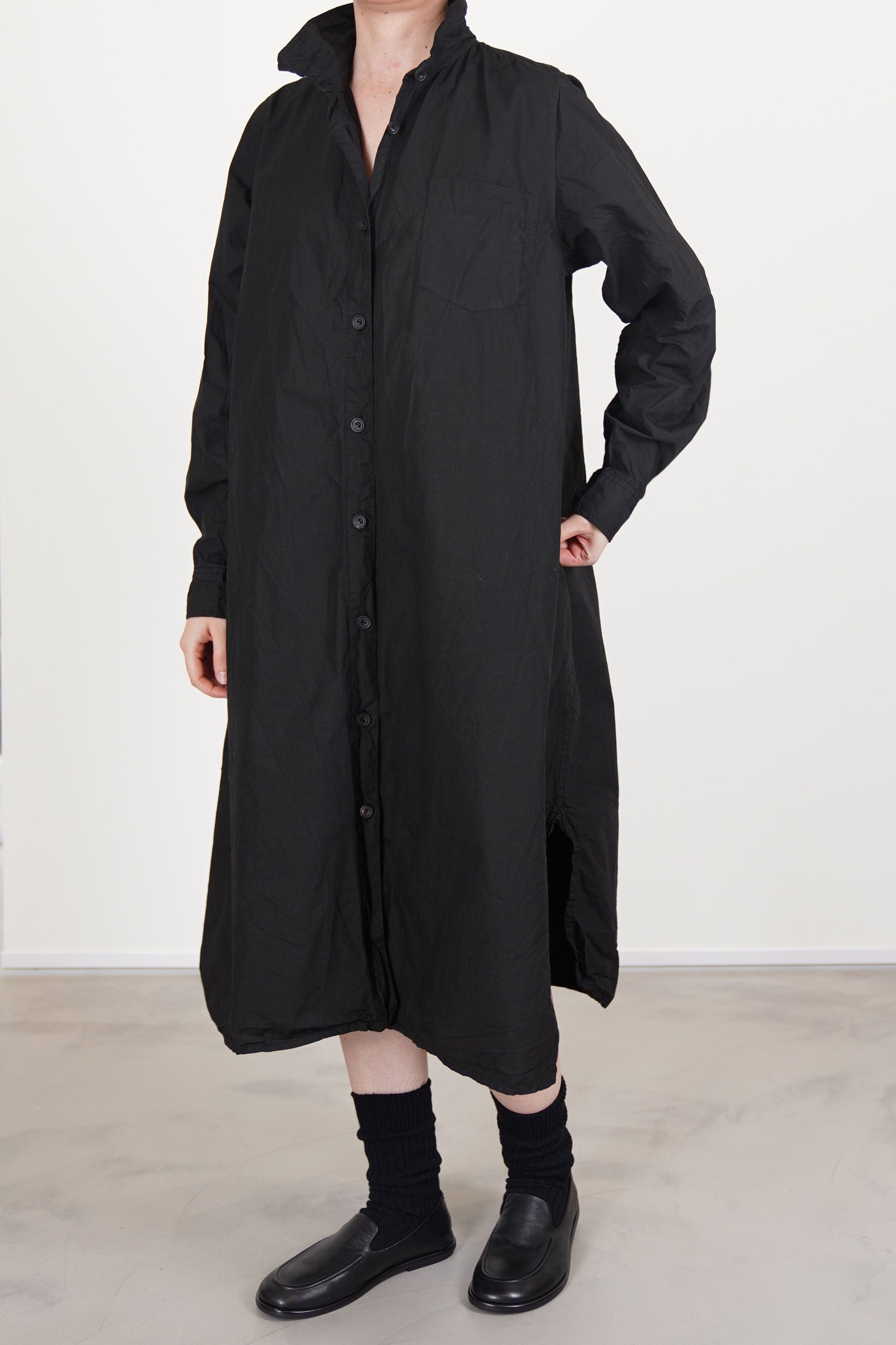 shirt dress soft cotton black