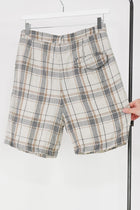 shorts textured linen check