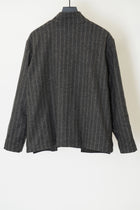 work jacket stripe wool grey