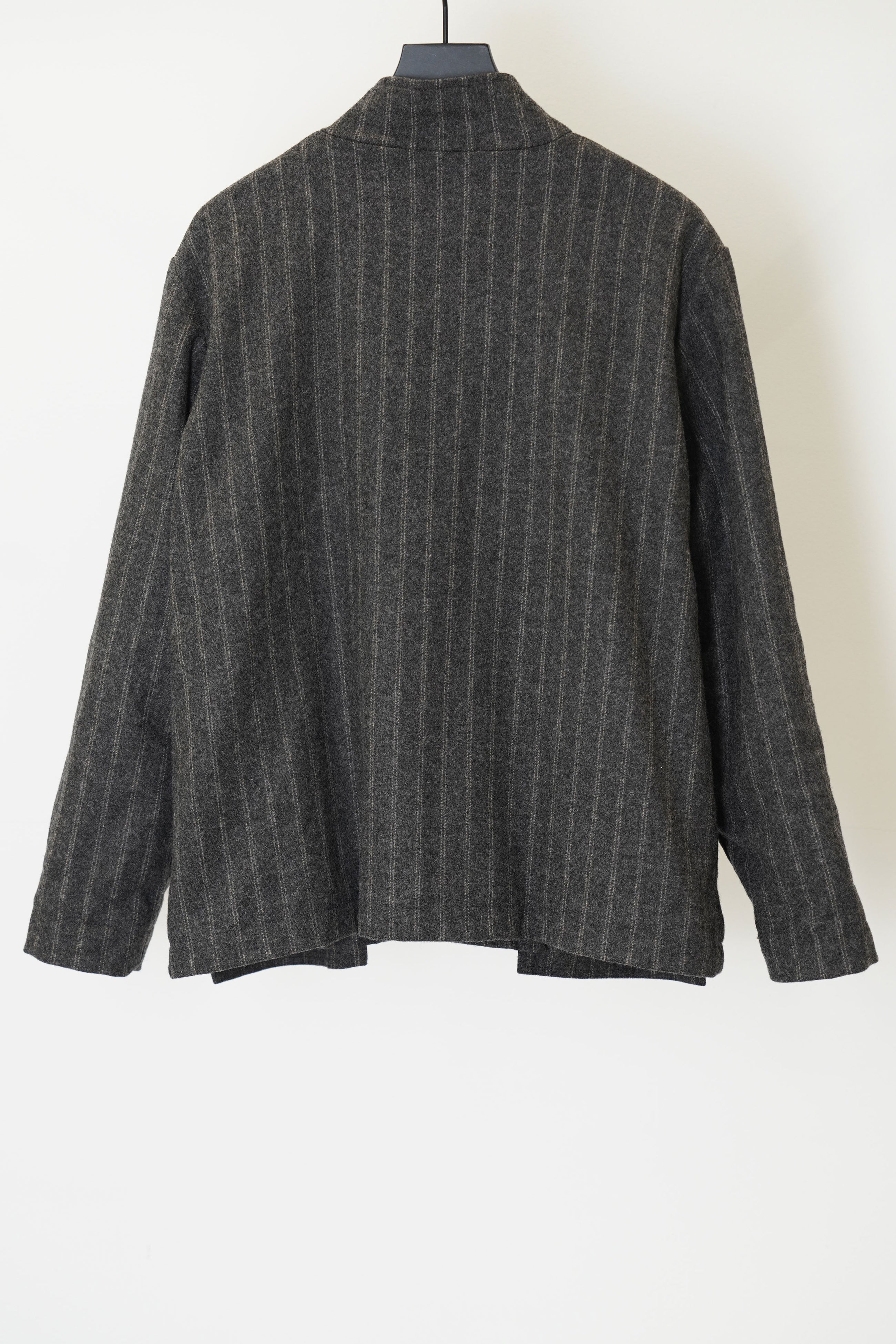 work jacket stripe wool grey