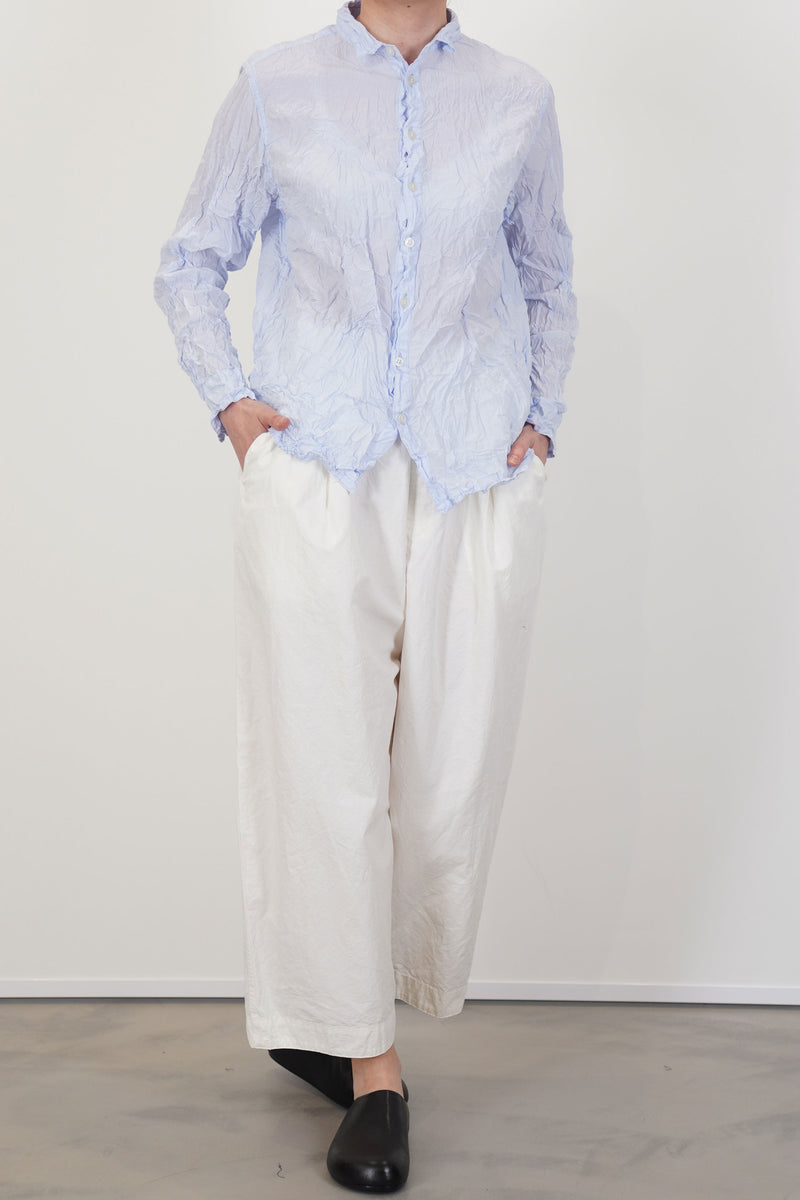 crinkle classic shirt saxe blue