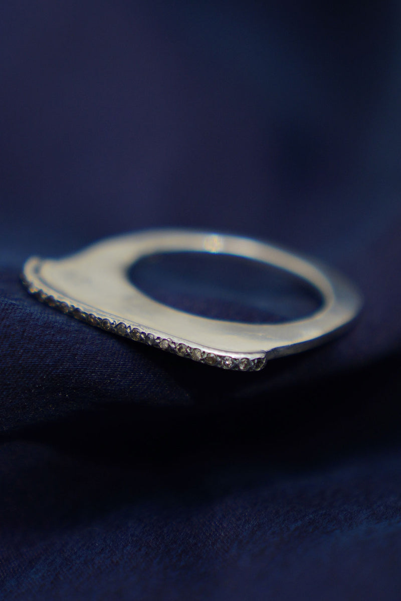 lura ring silver cognac diamonds