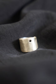 miva silver ring black diamond