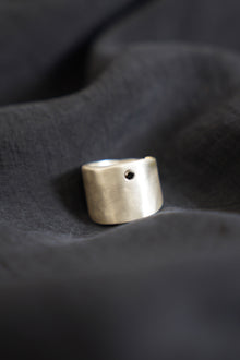 miva silver ring black diamond