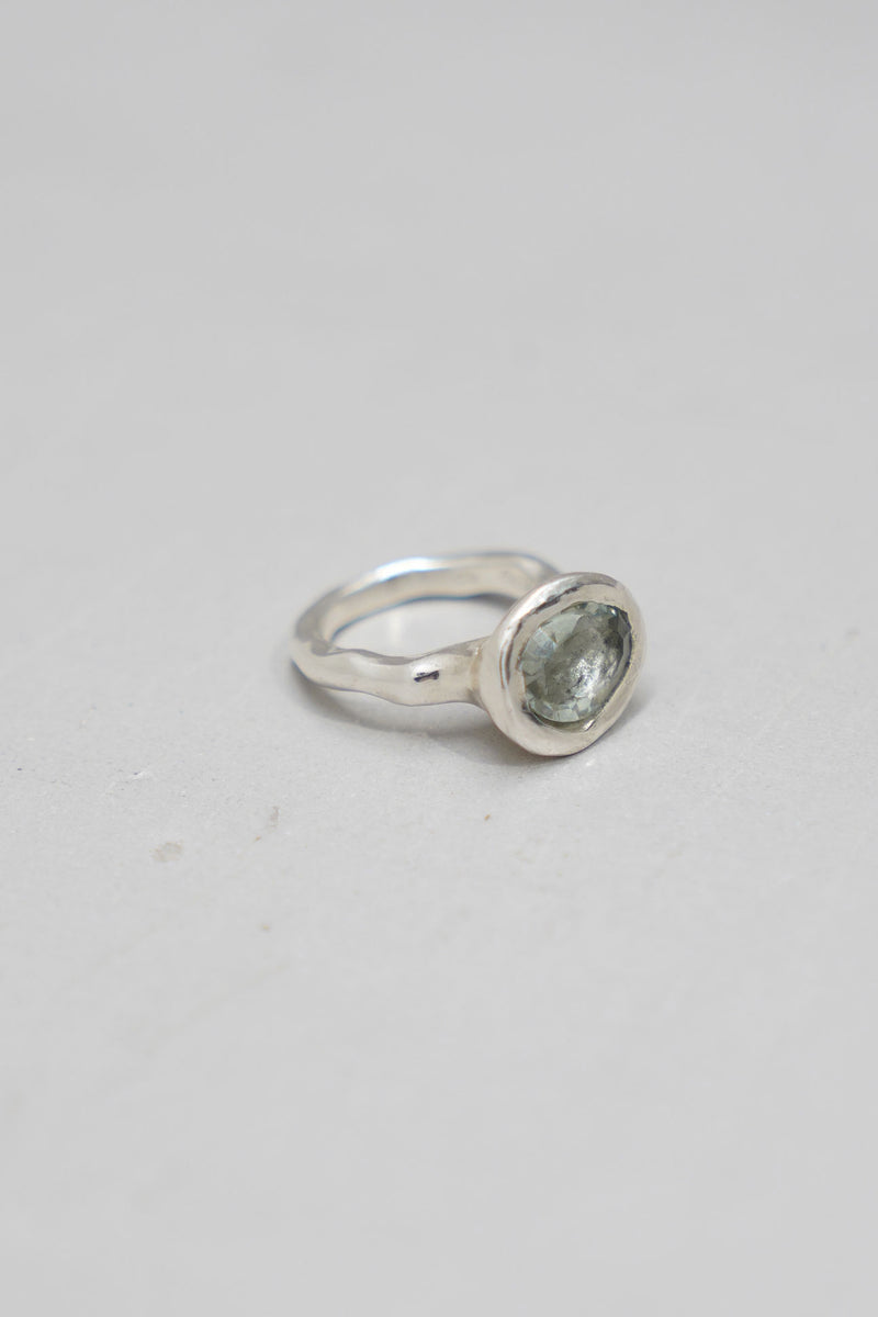 blaze ring silver prasiolite
