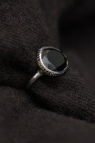 julia 1 ring silver black diamonds spinel