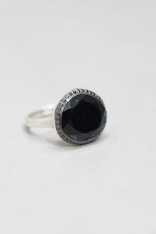 julia 1 ring silver black diamonds spinel