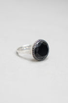 julia 1 ring silver black diamonds spinel