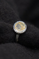 julia 3 ring silver icy white diamonds quartz