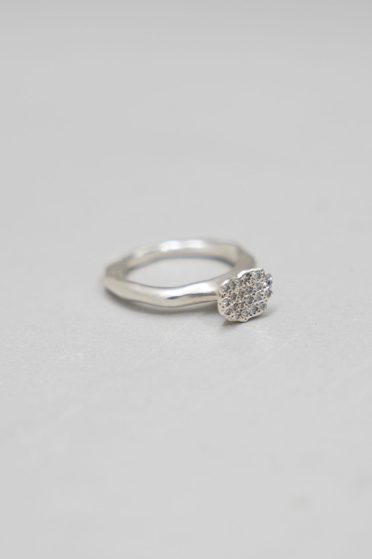 shargani ring silver icy grey diamonds