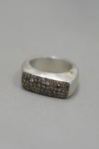 tumi ring silver cognac diamonds