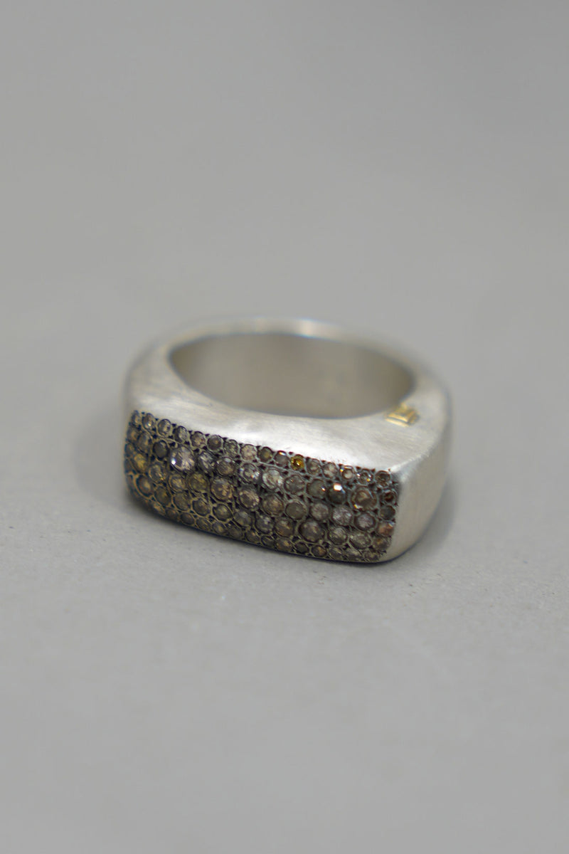 tumi ring silver cognac diamonds