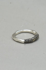 sei 4 ring silver brown diamond black diamonds