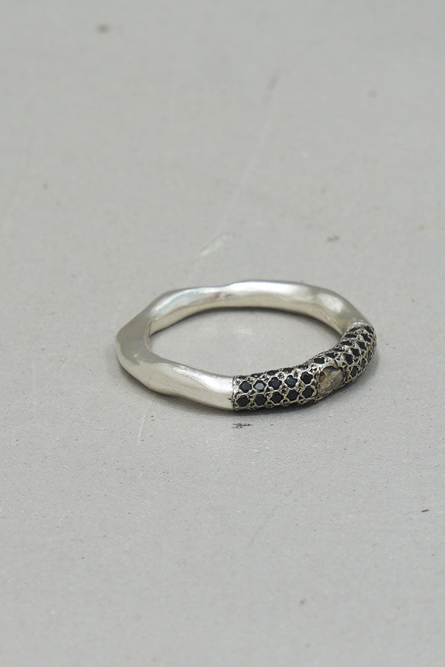sei 4 ring silver brown diamond black diamonds