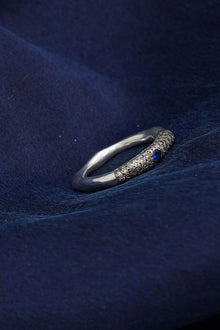 sei 4 ring silver blue saphire cognac diamonds