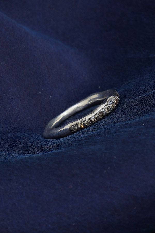 sei 4 ring silver cognac diamonds