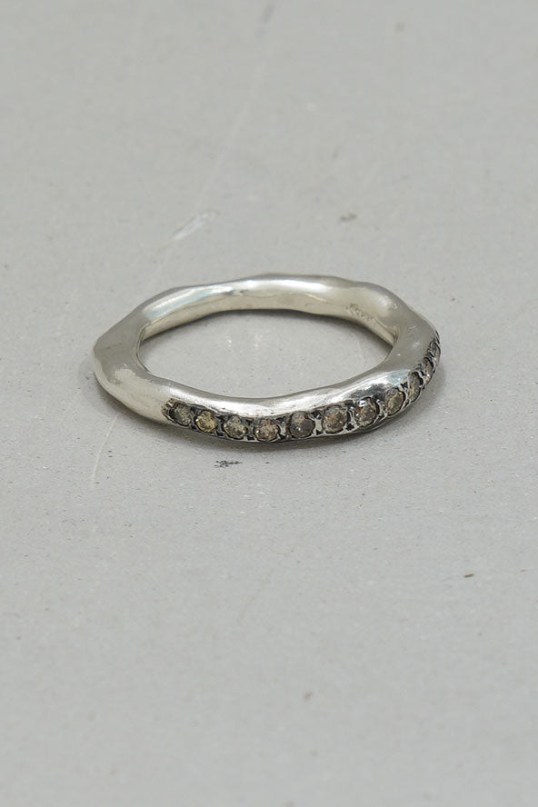 sei 4 ring silver cognac diamonds