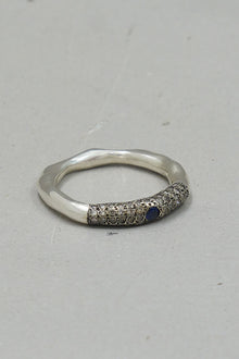 sei 4 ring silver blue saphire cognac diamonds