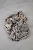 wool silk scarf beige black