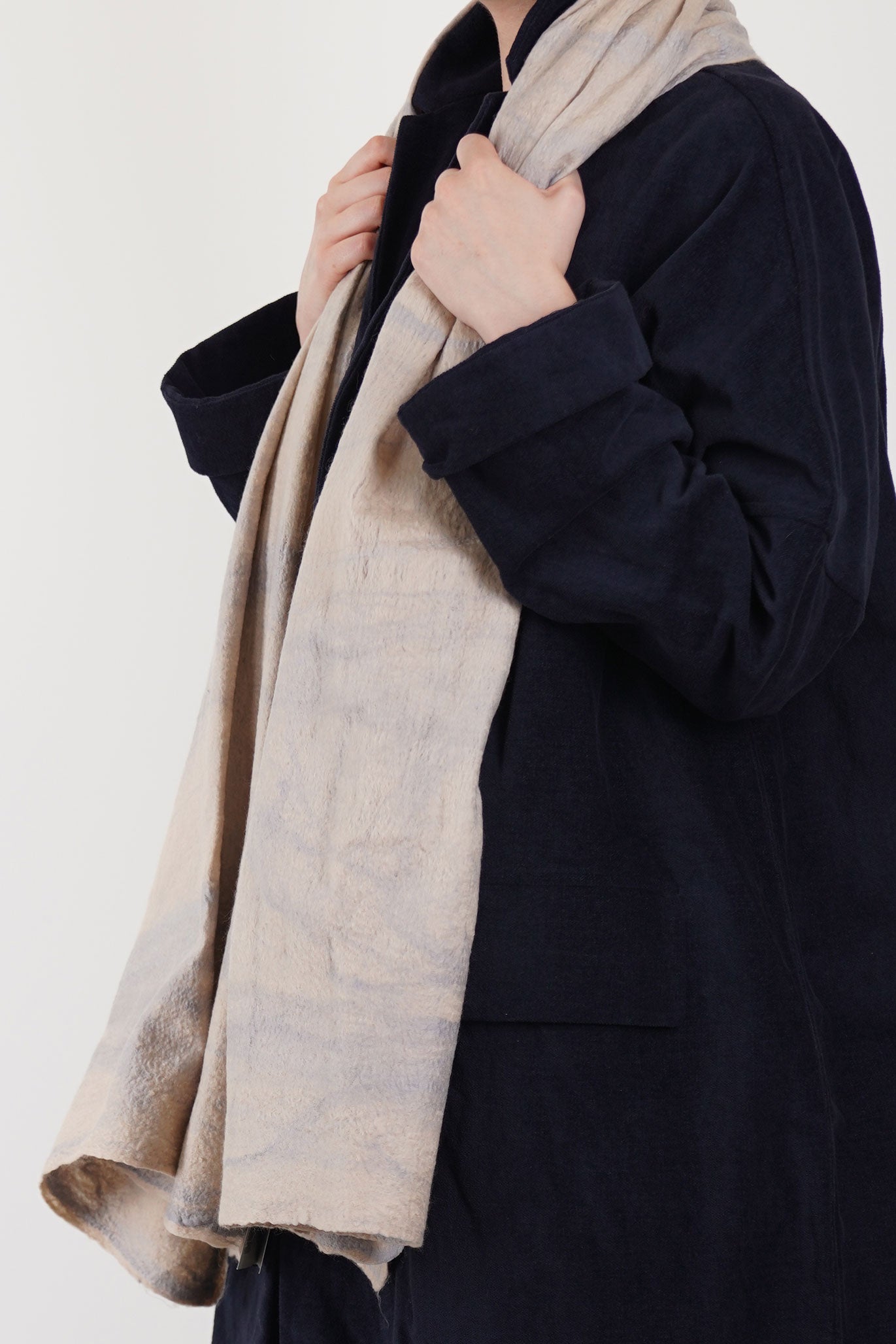 wool silk scarf beige ice