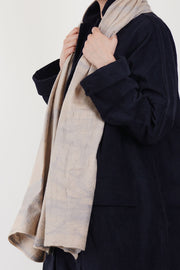 wool silk scarf beige ice