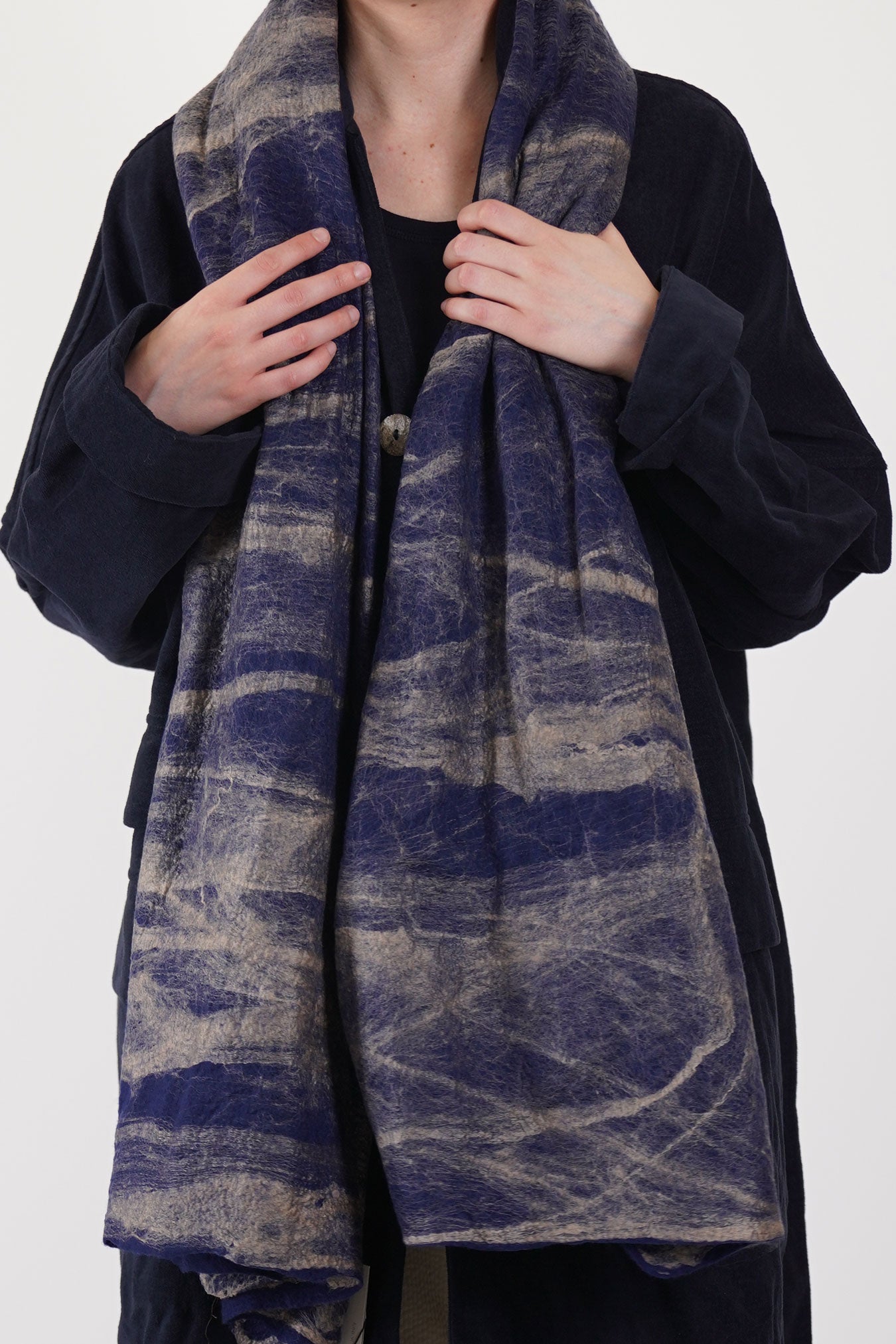 wool silk scarf tuareg beige