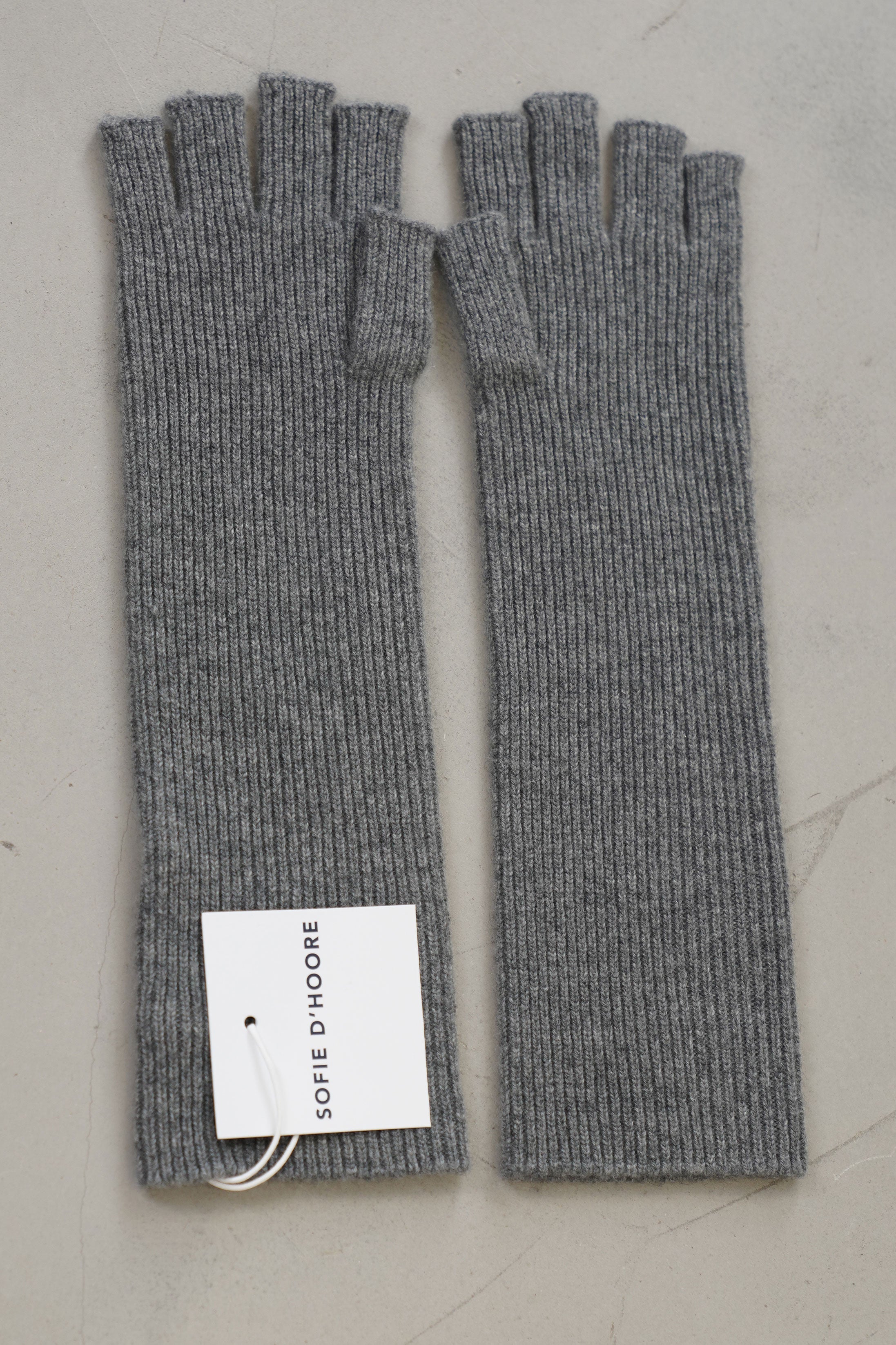 aki fingerless gloves cashmere metal melange