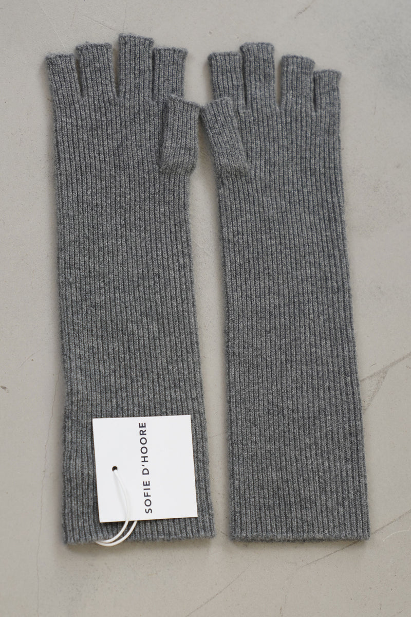 aki fingerless gloves cashmere metal melange