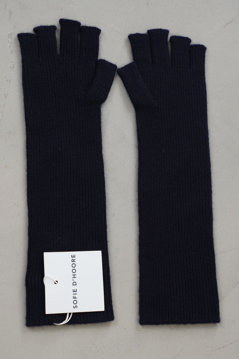 aki fingerless gloves cashmere midnight