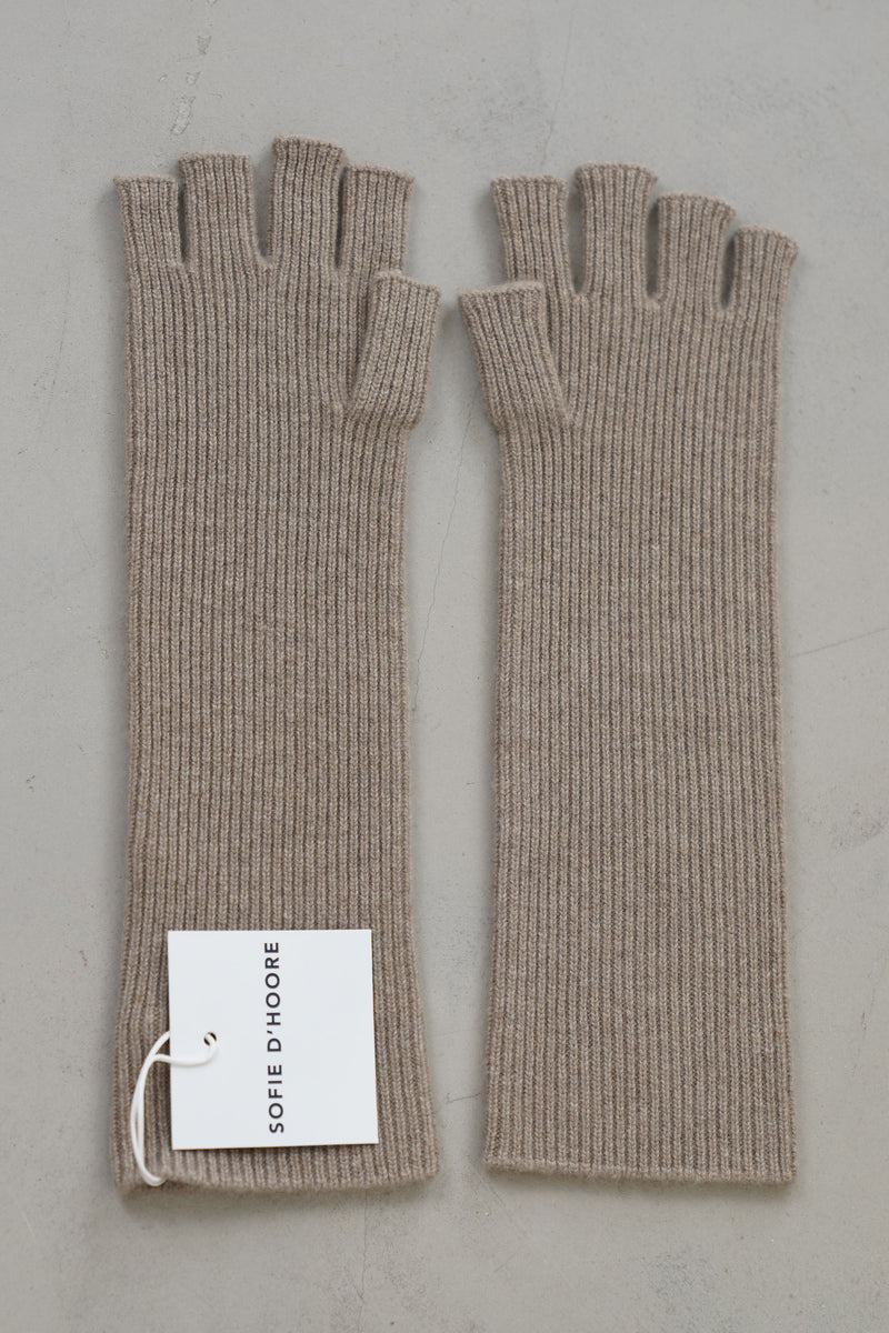 aki fingerless gloves cashmere sahara melange
