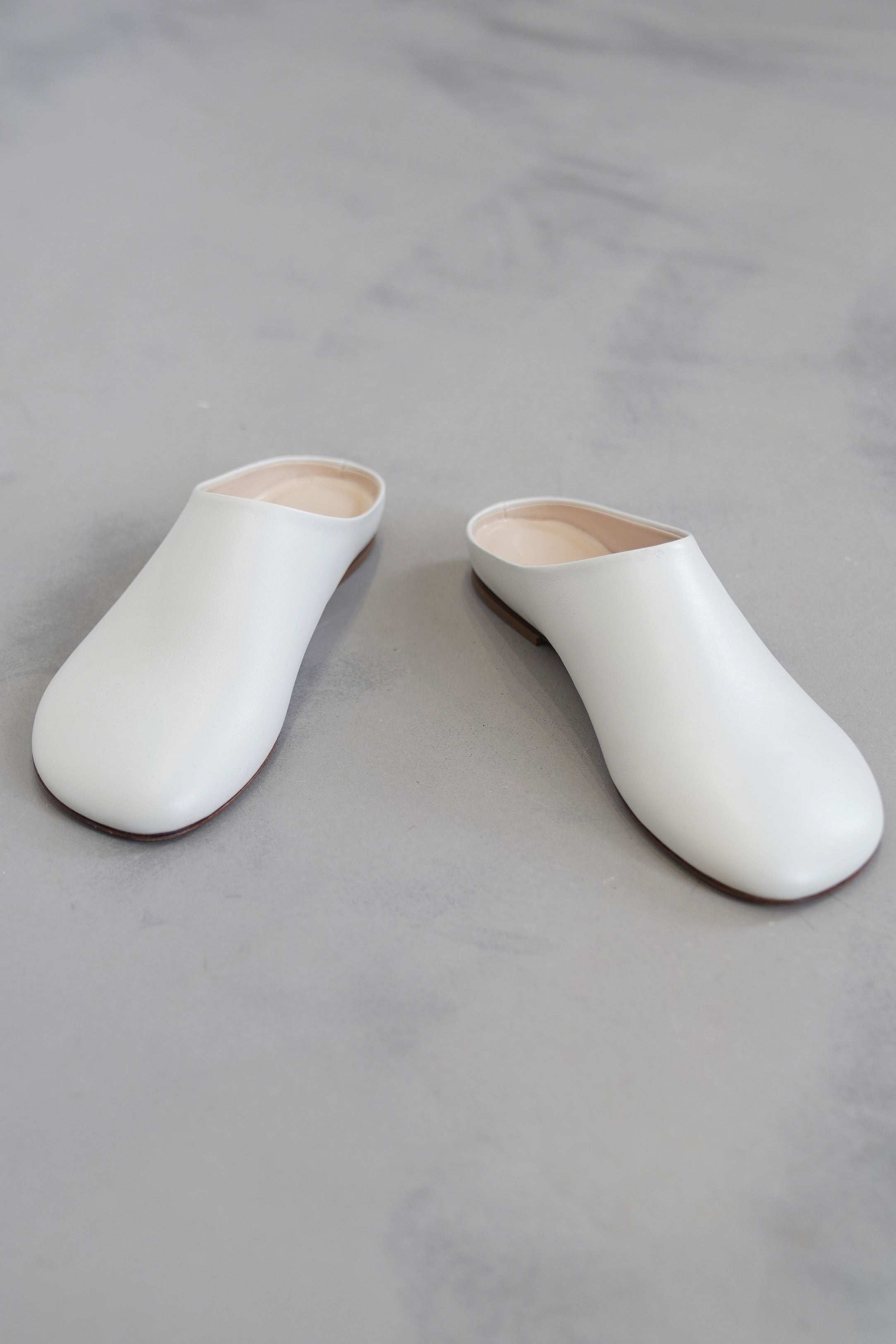 leather ballerina slippers funk off-white
