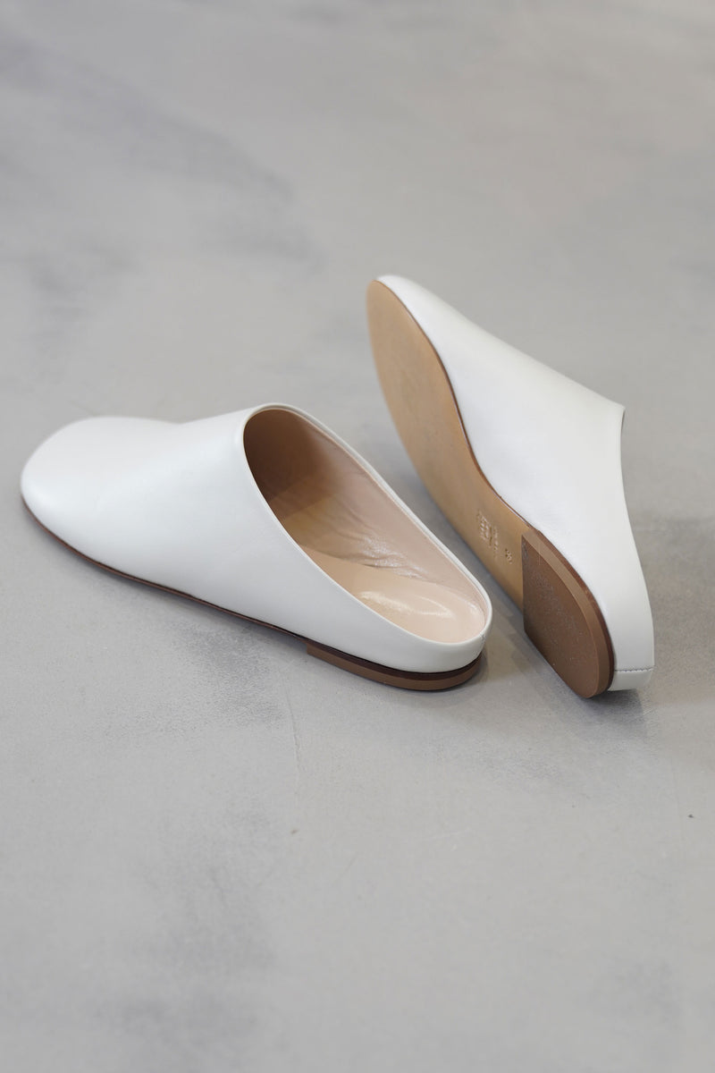 leather ballerina slippers funk off-white