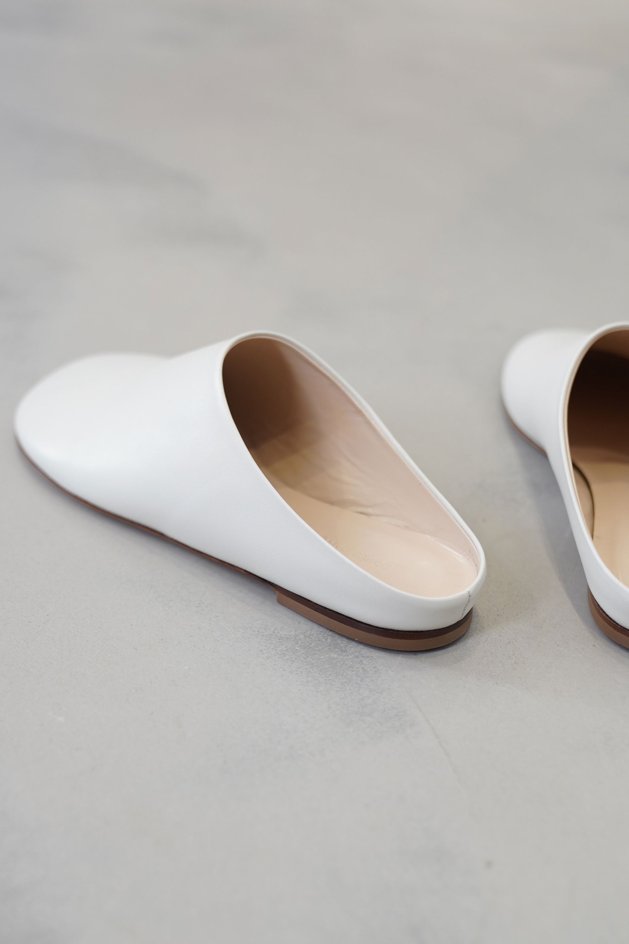 leather ballerina slippers funk off-white