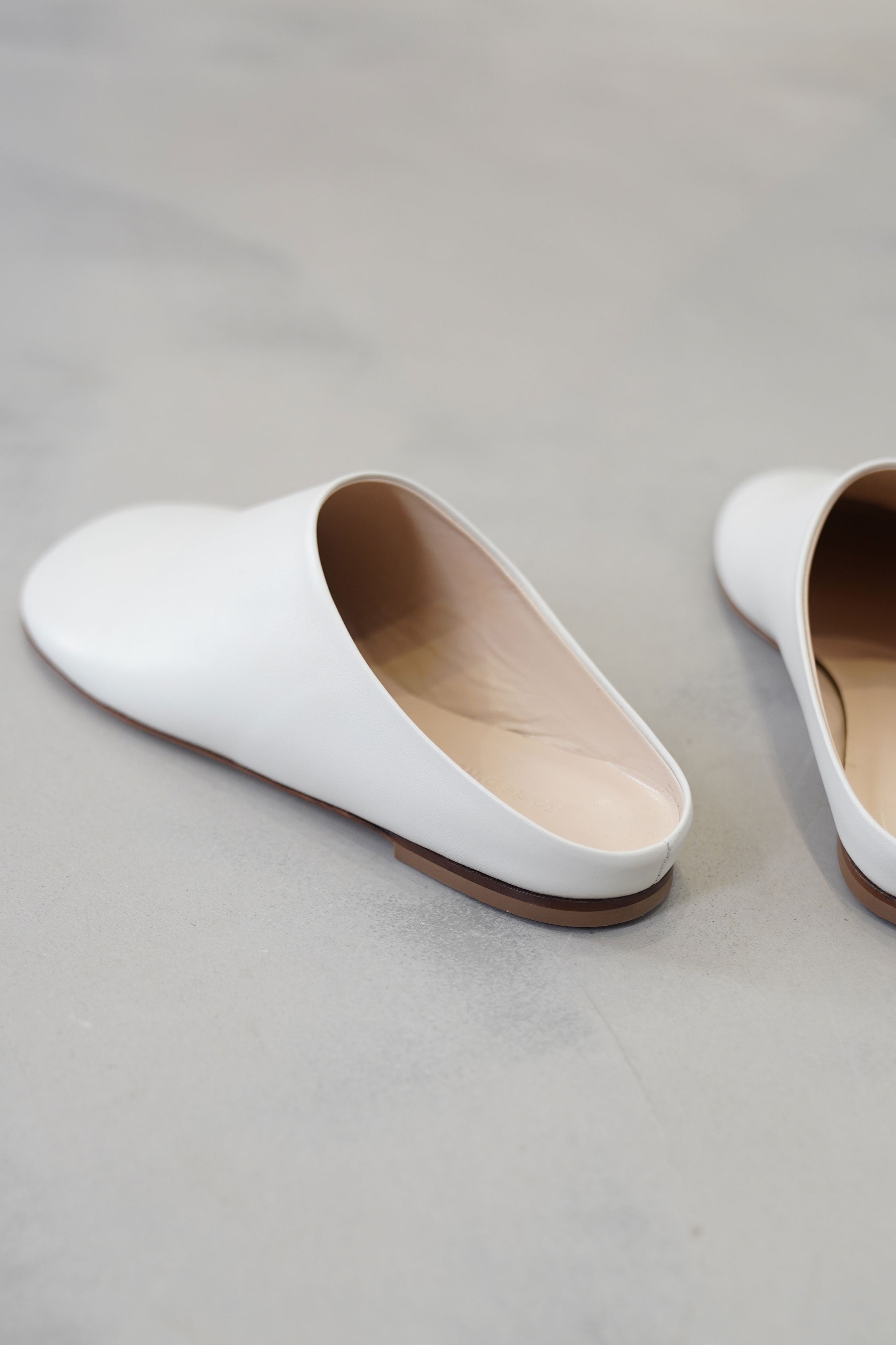 leather ballerina slippers funk off-white