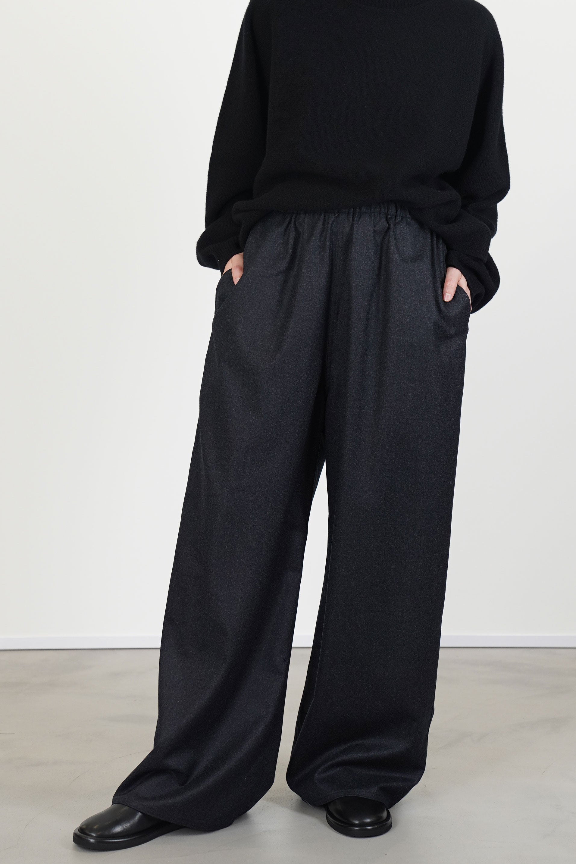 preston trousers wool charcoal melange