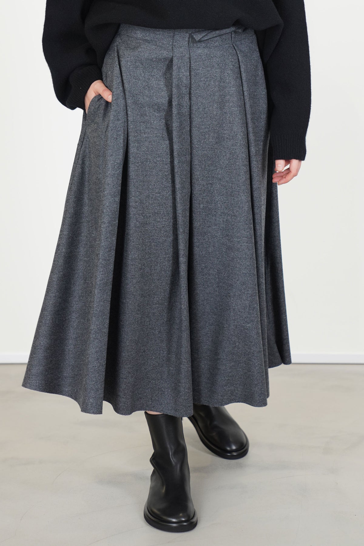savy skirt wool graphite melange